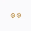 Leafy Sparkle Diamond Stud Earrings
